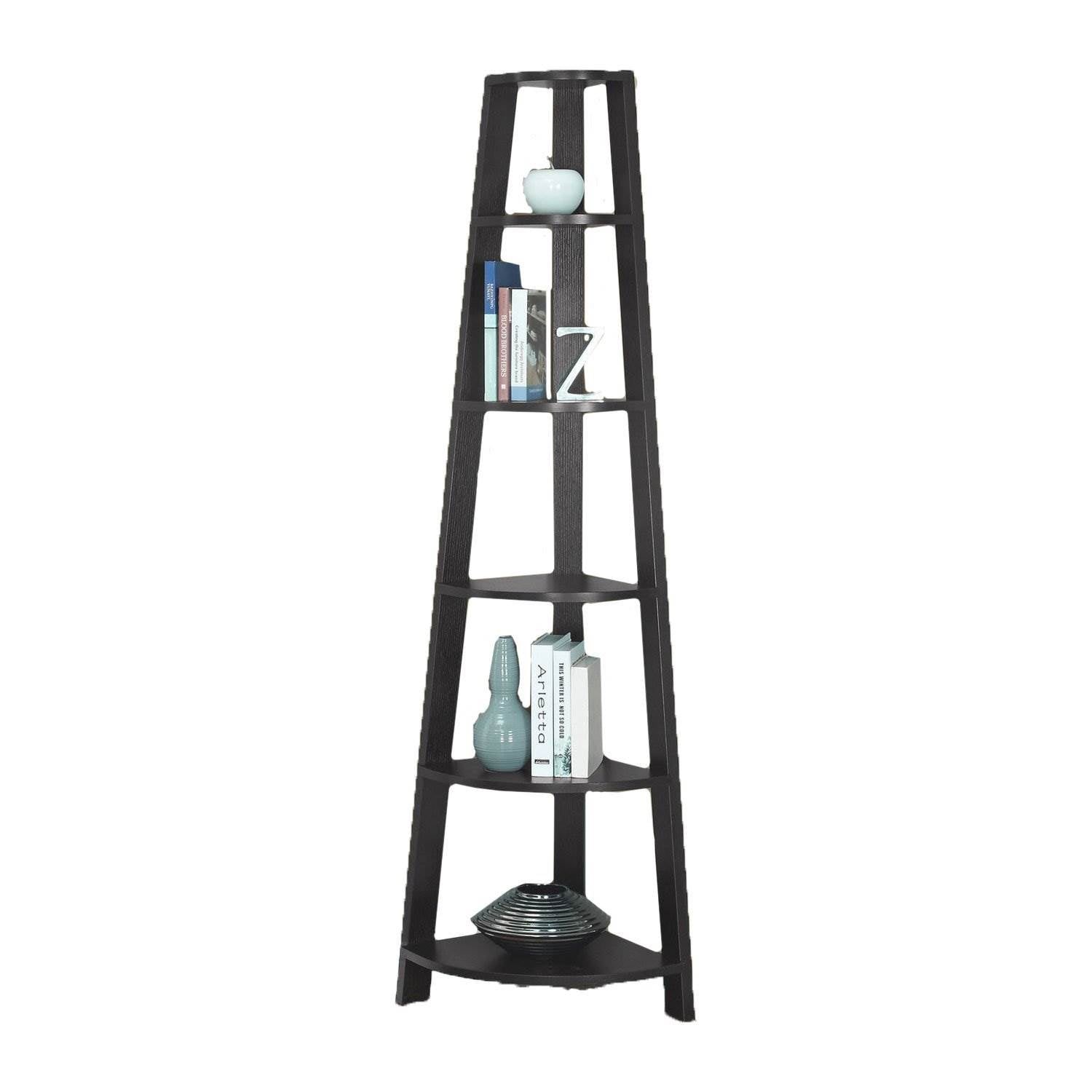Monarch Specialtie 72 Inch Tall Cappuccino Corner Accent Bookcase (2 Pack)