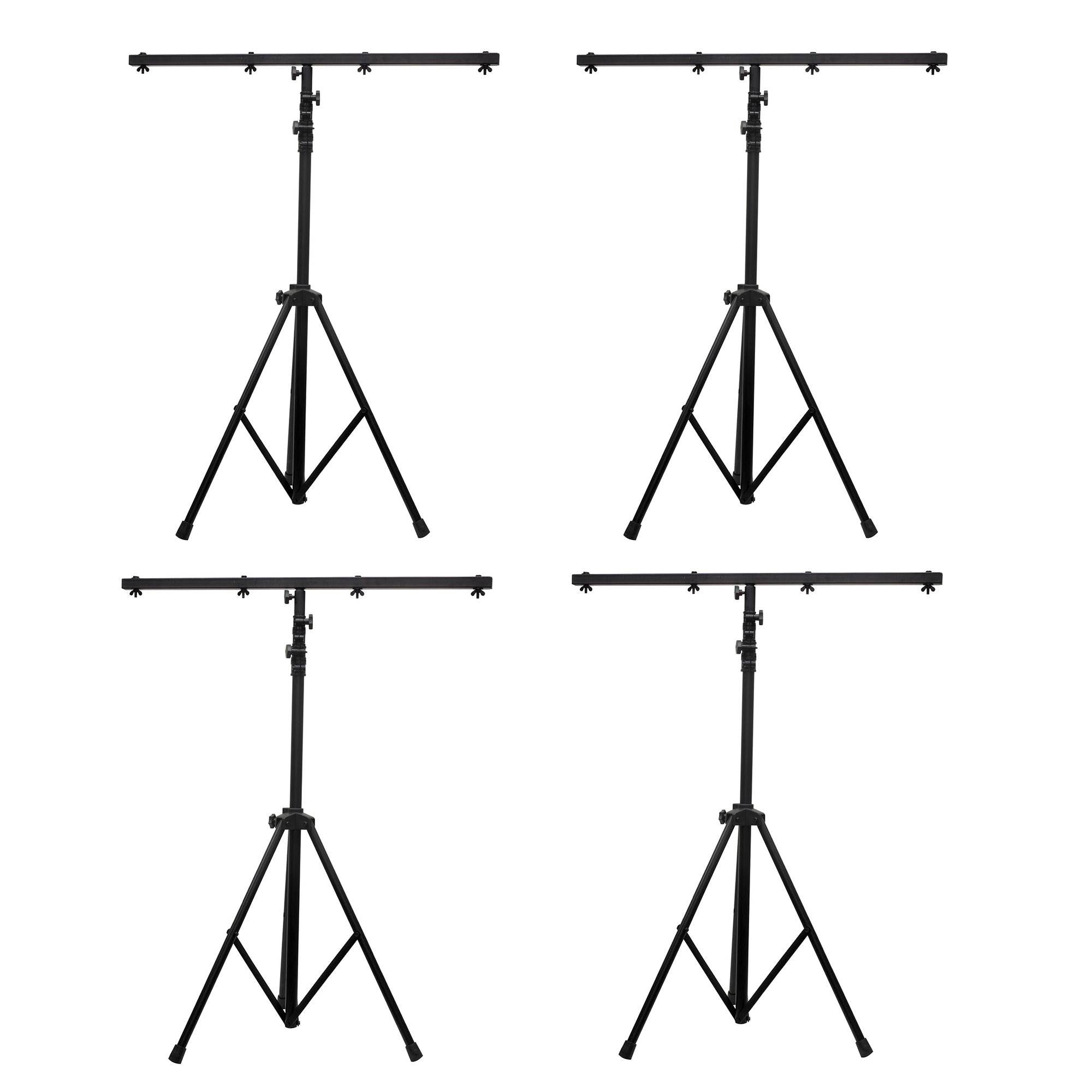 American DJ 9 Ft Black Lighting Tripod T-Bar Light Stand w/ Cross Bar (4 Pack)