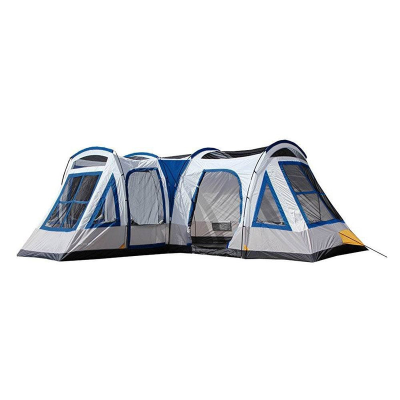 Tahoe Gear Gateway 12-Person Deluxe Cabin Family Camping Tent, Blue (2 Pack)