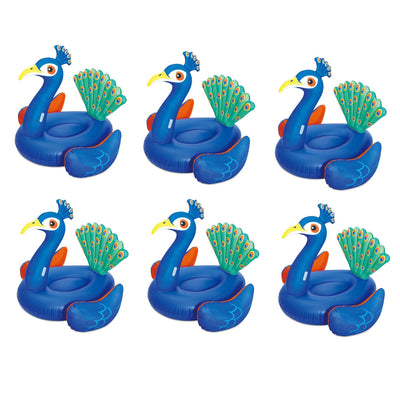 Summer Waves Giant Peacock Ride On Inflatable Swimming Pool Float Raft (6 Pack)
