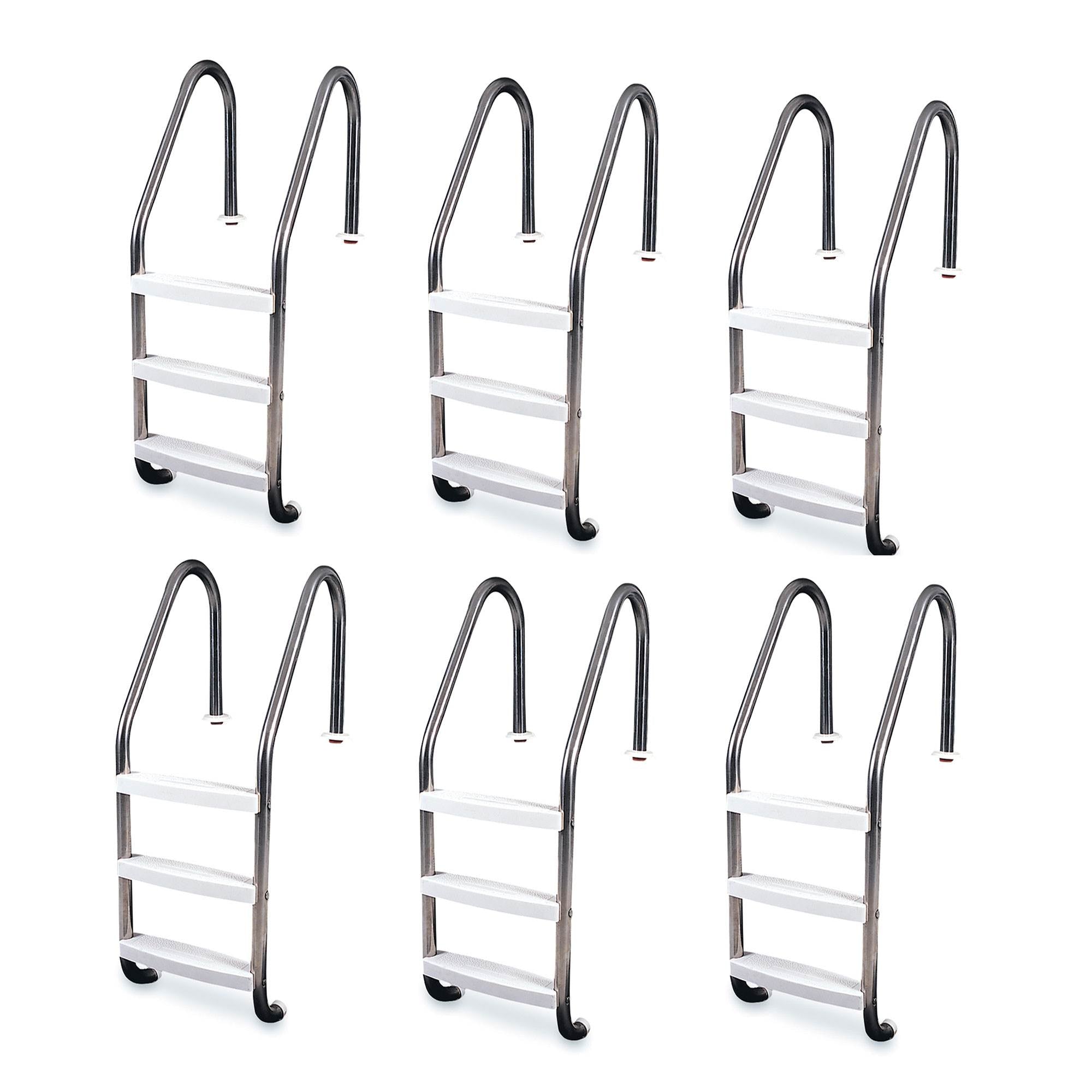 Hydrotools 3 Step In-Ground Swimming Pool Stainless Steel Ladder Steps (6 Pack)