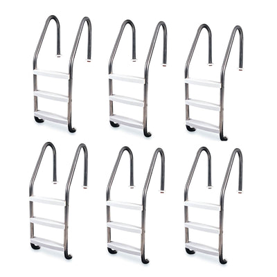 Hydrotools 3 Step In-Ground Swimming Pool Stainless Steel Ladder Steps (6 Pack)