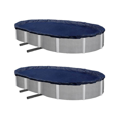 Swimline 15 x 30 Foot Oval Above Ground Swimming Pool Leaf Net Cover (2 Pack)