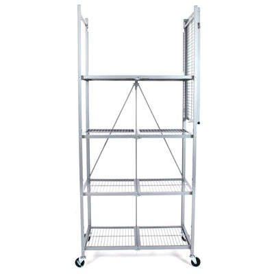 Origami Large Wheeled 5-Shelf Folding Steel Wire Shelving Platinum (Open Box)