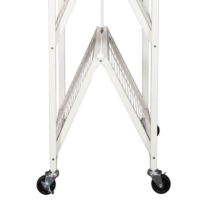 Origami Large Wheeled 5-Shelf Folding Steel Wire Shelving, White (Used) - VMInnovations