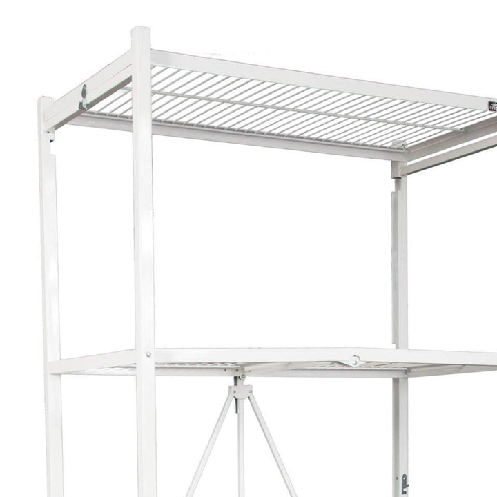 Origami Large Wheeled 5-Shelf Folding Steel Wire Shelving, White (21"x36"x78")