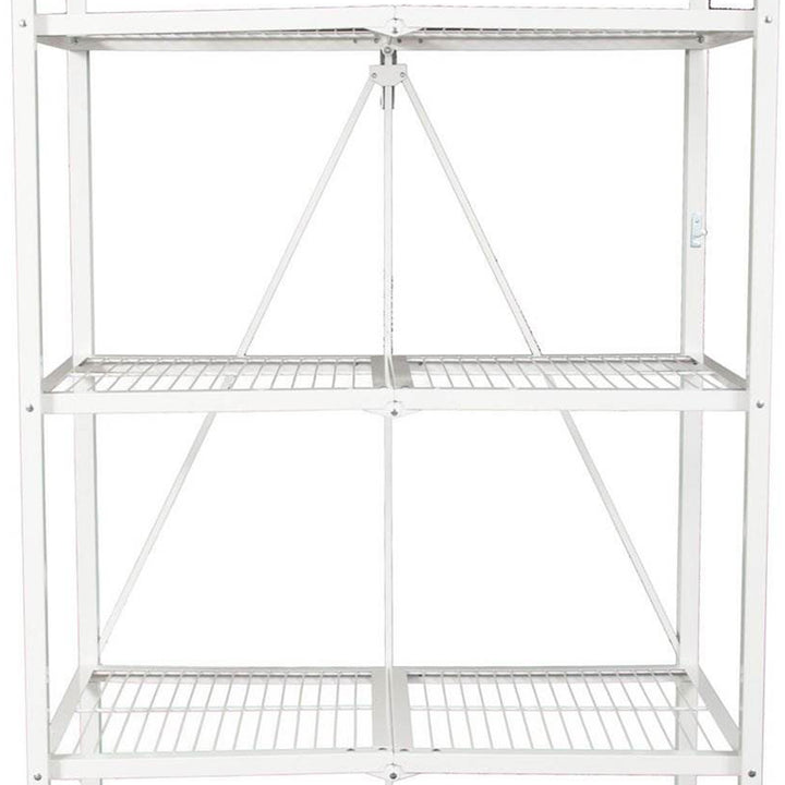 Origami Large Wheeled 5-Shelf Folding Steel Wire Shelving, White (Used) - VMInnovations