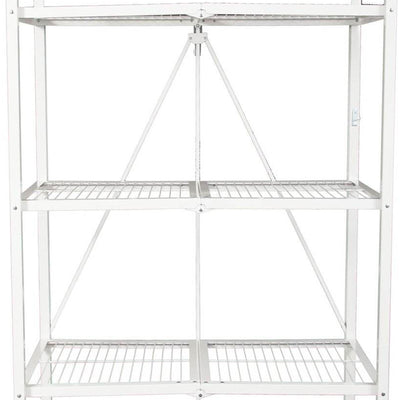Origami Large Wheeled 5-Shelf Folding Steel Wire Shelving, White (Used) - VMInnovations