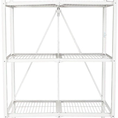 Origami Large Wheeled 5-Shelf Folding Steel Wire Shelving, White (Used)