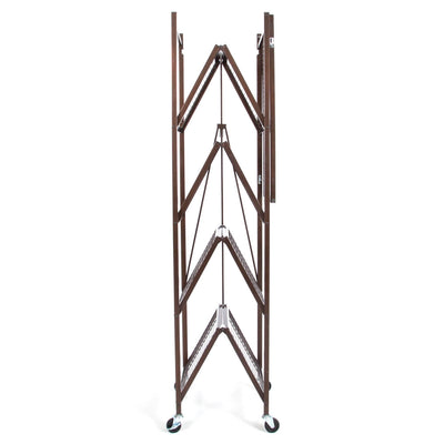 Origami Large Wheeled 5-Shelf Folding Steel Wire Shelving, Bronze (Used) - VMInnovations
