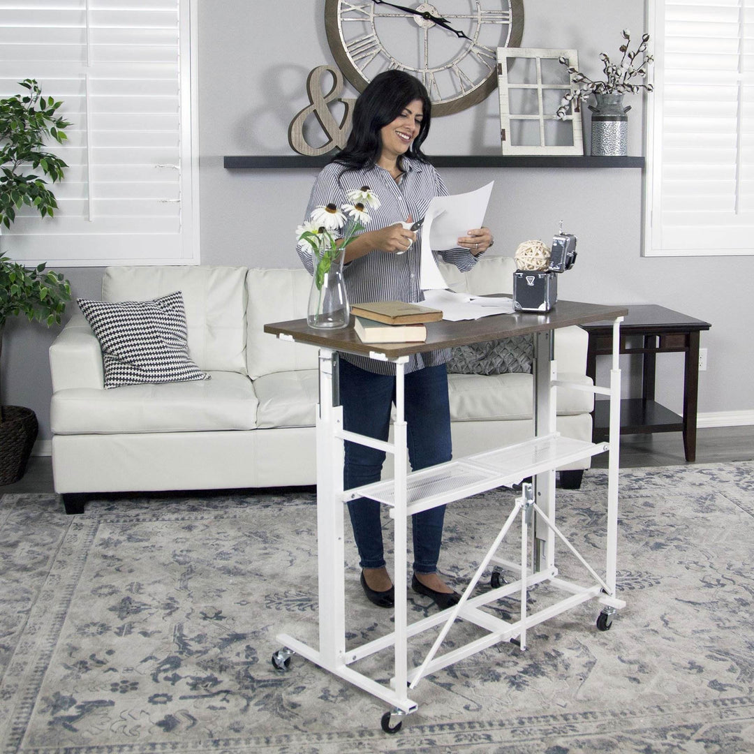 Origami Sit or Stand Adjustable Standing Work Home Office Desk, Slim (Used) - VMInnovations