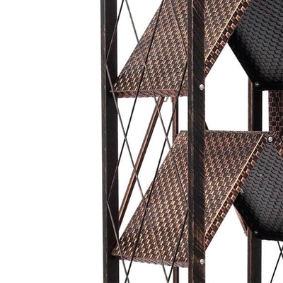 Origami 6 Tier Classic Stamped Steel Bookcase Organizer Rack, Bronze (Open Box) - VMInnovations