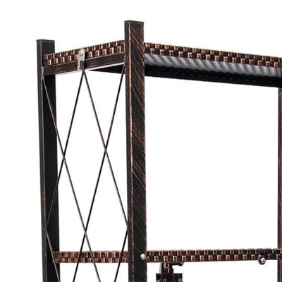 Origami 6 Tier Classic Stamped Steel Bookcase Organizer Rack, Bronze (Open Box) - VMInnovations