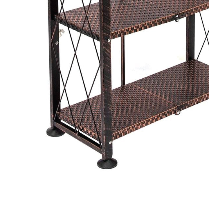 Origami 6 Tier Classic Stamped Steel Bookcase Organizer Rack, Bronze (Open Box)