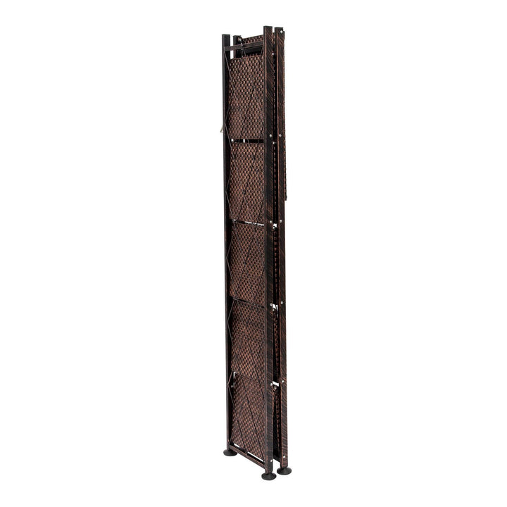 Origami 6 Tier Classic Stamped Steel Bookcase Organizer Rack, Bronze (Open Box)