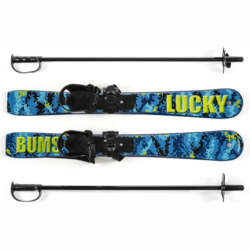 Lucky Bums Toddler Kids Beginner Plastic Snow Skis w/ Adjustable Bindings, Blue