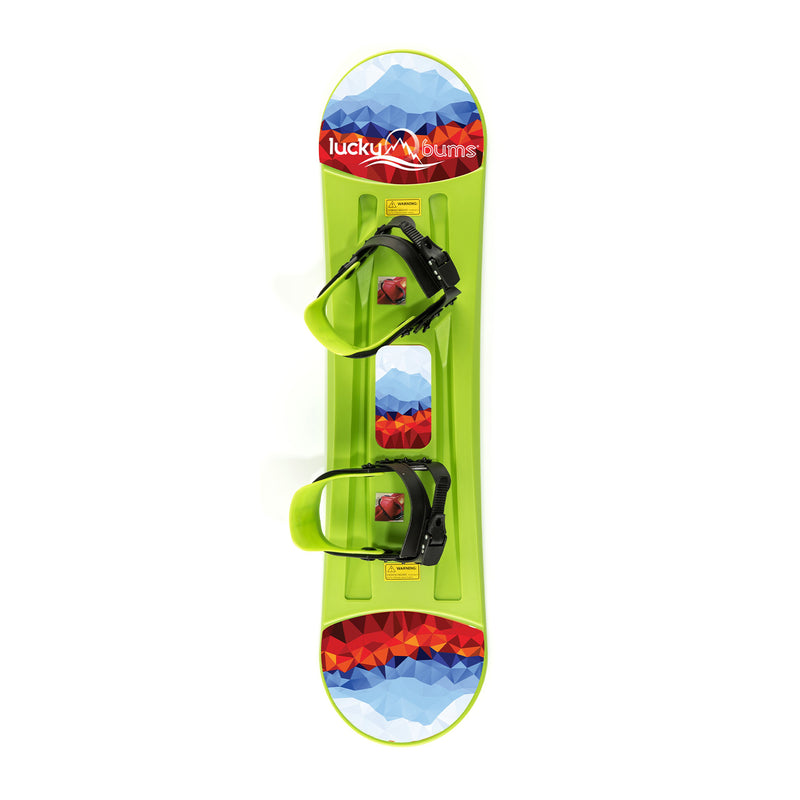 Lucky Bums 120CM Youth Kids Plastic Snowboard w/ Adjustable Bindings (Open Box)