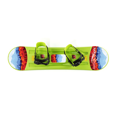 Lucky Bums 120CM Youth Snow Kids Plastic Snowboard w/ Adjustable Bindings, Green