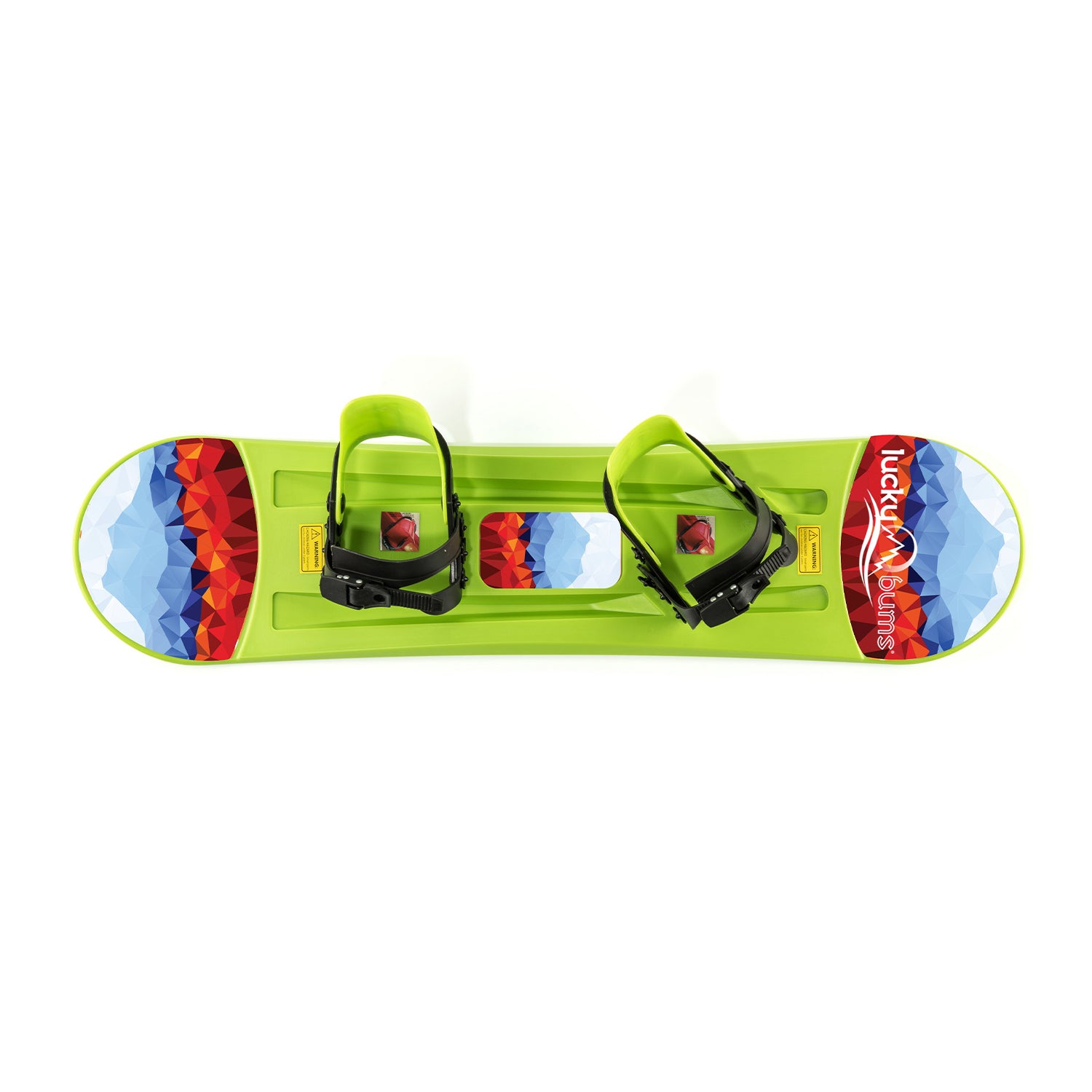 Lucky Bums 120CM Youth Kids Plastic Snowboard w/ Adjustable Bindings (Open Box) - VMInnovations