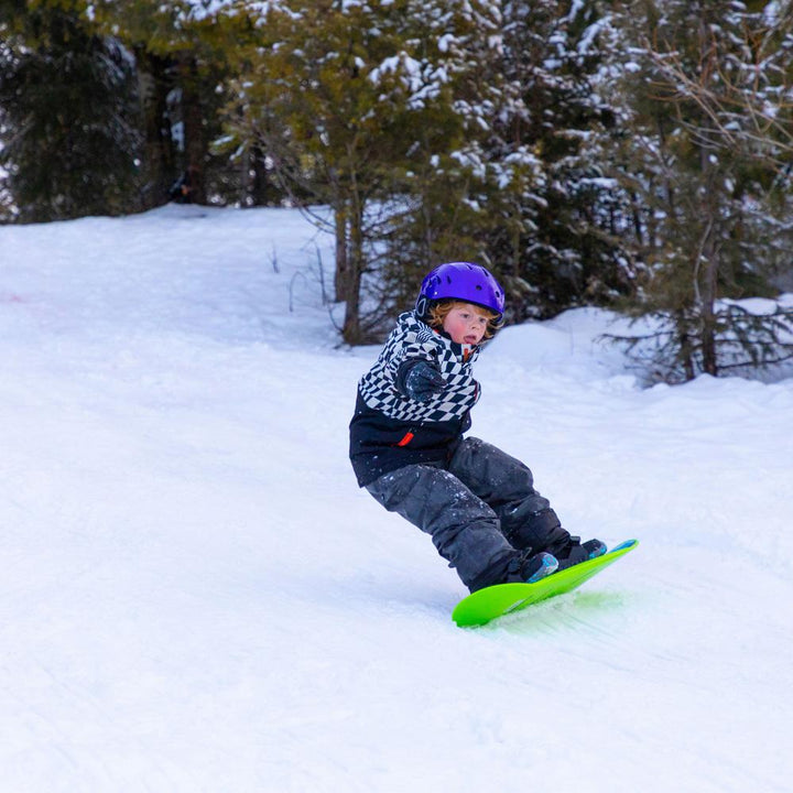 Lucky Bums 120CM Youth Snow Kids Plastic Snowboard w/ Adjustable Bindings, Green