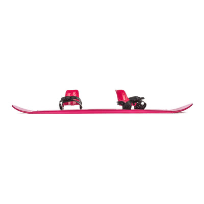 Lucky Bums 120cm Youth Kids Plastic Snowboard with Adjustable Bindings, Pink