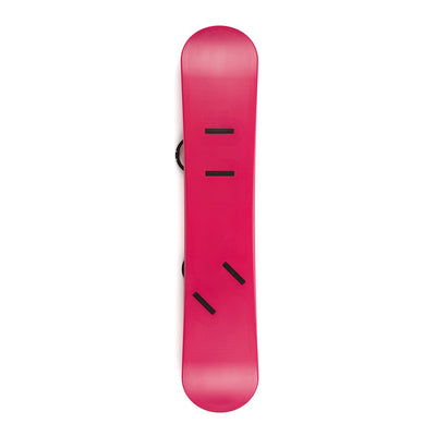 Lucky Bums 120cm Youth Kids Plastic Snowboard with Adjustable Bindings, Pink