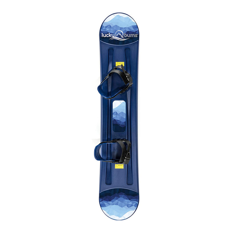 Lucky Bums 95 CM Youth Snow Kids Plastic Snowboard w/ Adjustable Bindings, Blue