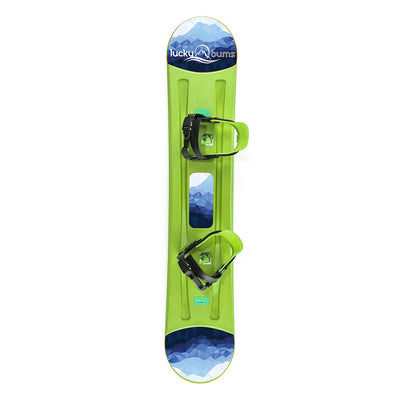 Lucky Bums 95cm Youth Kids Plastic Snowboard with Adjustable Bindings, Green