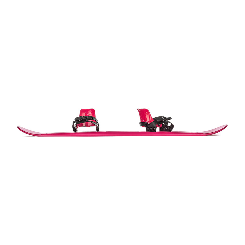 Lucky Bums 95cm Youth Kids Plastic Snowboard with Adjustable Bindings, Pink