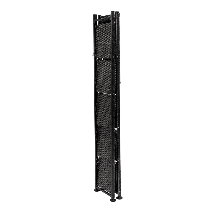 Origami 6 Tier Classic Stamped Steel Bookcase Organizer Rack, Black (Open Box)