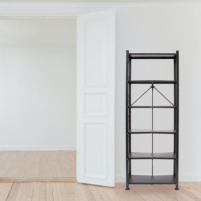 Origami 6 Tier Classic Stamped Steel Bookcase Organizer Storage Rack (Used)