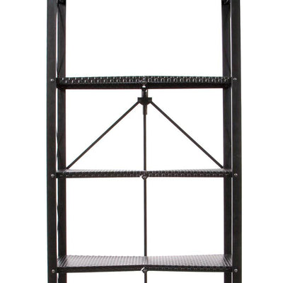 Origami 6 Tier Classic Stamped Steel Bookcase Organizer Rack, Black (Open Box)