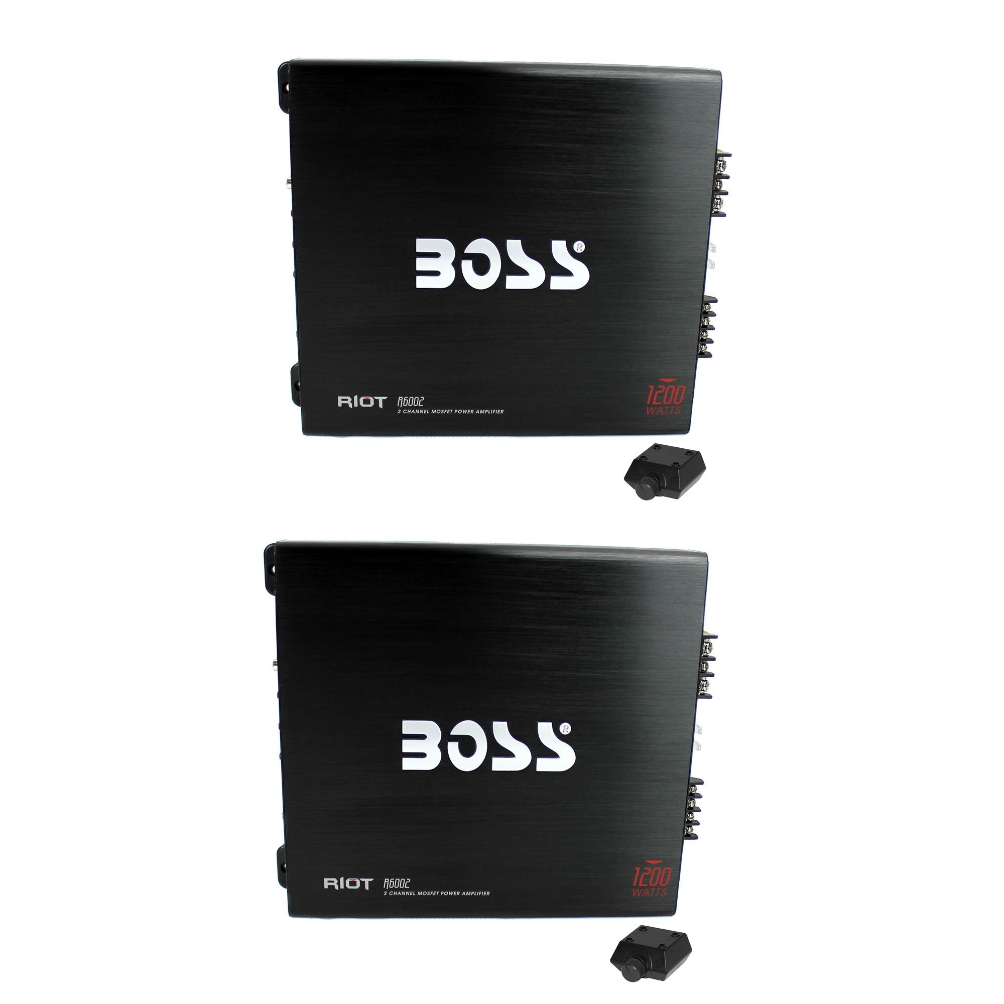 BOSS R6002 1200W 2-Channel MOSFET Power Car Audio Amplifier & Remote (2 Pack)