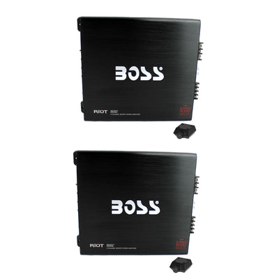 BOSS R6002 1200W 2-Channel MOSFET Power Car Audio Amplifier & Remote (2 Pack)