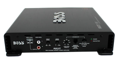 BOSS R6002 1200W 2-Channel MOSFET Power Car Audio Amplifier & Remote (2 Pack)