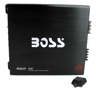 BOSS R6002 1200W 2-Channel MOSFET Power Car Audio Amplifier & Remote (3 Pack)