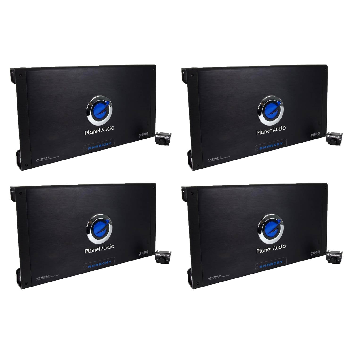 PLANET AUDIO 2600W 2-Channel Car Amplifier Amp AC26002 & Remote (4 Pack)