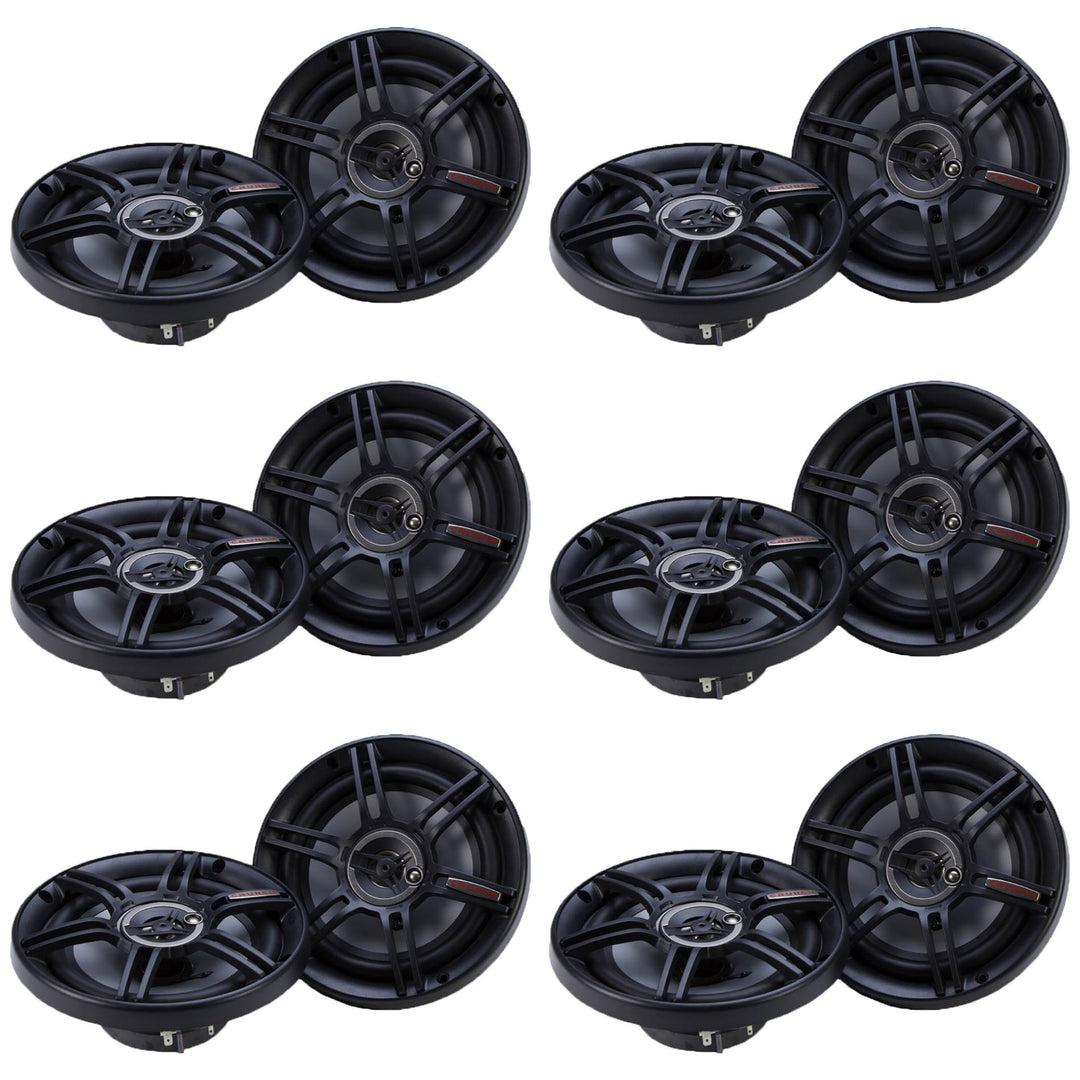 Crunch CS-653 300 Watts 6.5-Inch 3-Way 4 Ohms Steel Basket CS Speakers (12 Pack)