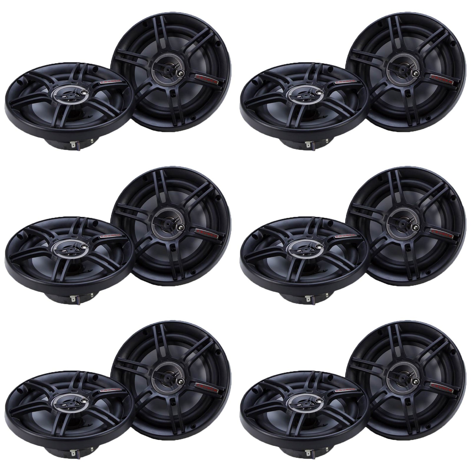 Crunch CS-653 300 Watts 6.5-Inch 3-Way 4 Ohms Steel Basket CS Speakers (12 Pack) - VMInnovations