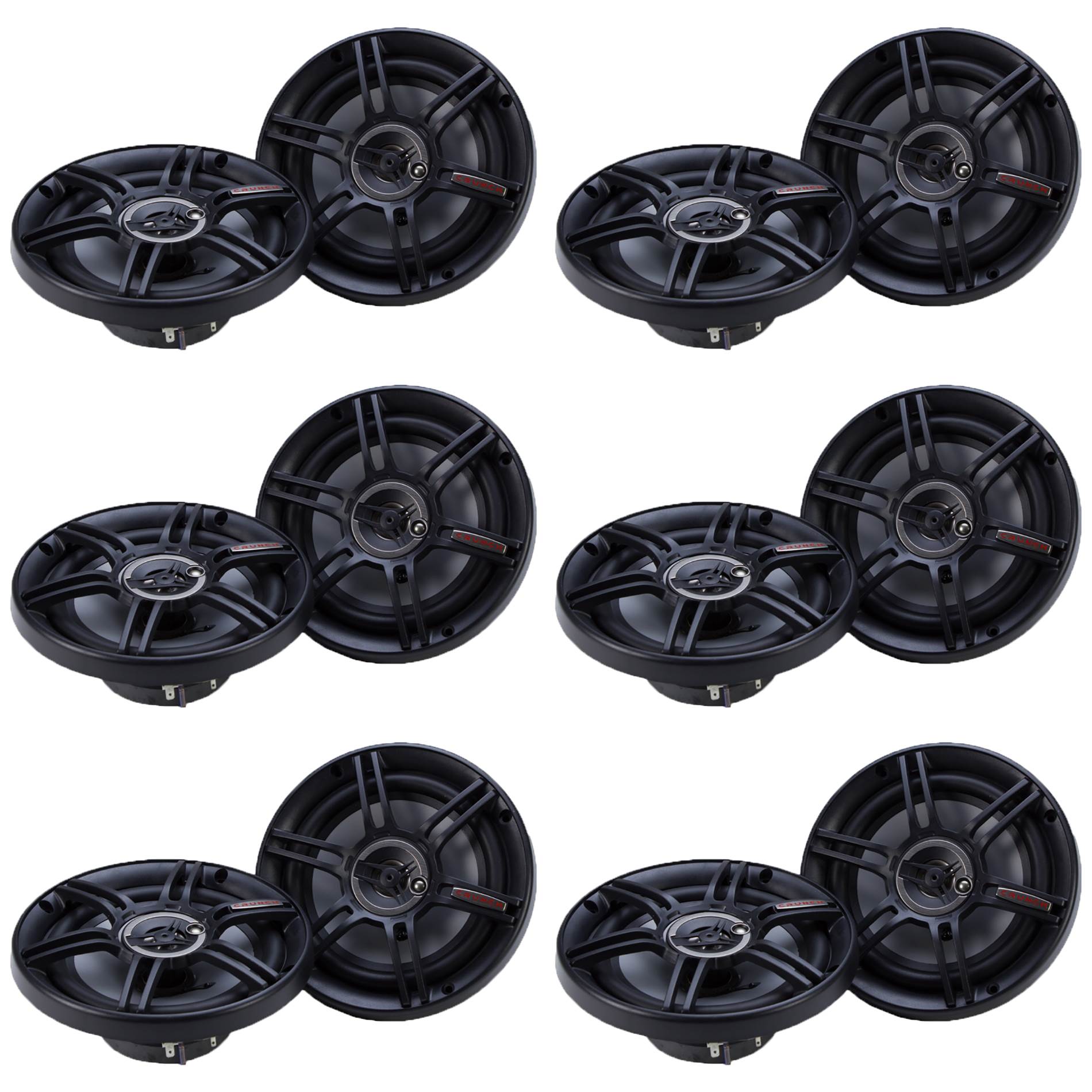 Crunch CS-653 300 Watts 6.5-Inch 3-Way 4 Ohms Steel Basket CS Speakers (12 Pack) - VMInnovations