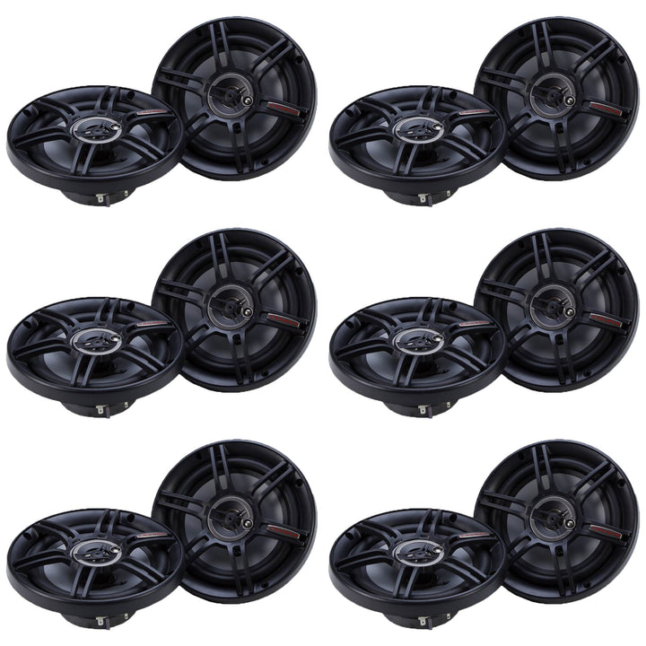 Crunch CS-653 300 Watts 6.5-Inch 3-Way 4 Ohms Steel Basket CS Speakers (12 Pack)