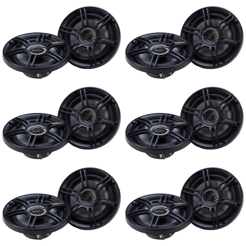 Crunch CS-653 300 Watts 6.5-Inch 3-Way 4 Ohms Steel Basket CS Speakers (12 Pack)