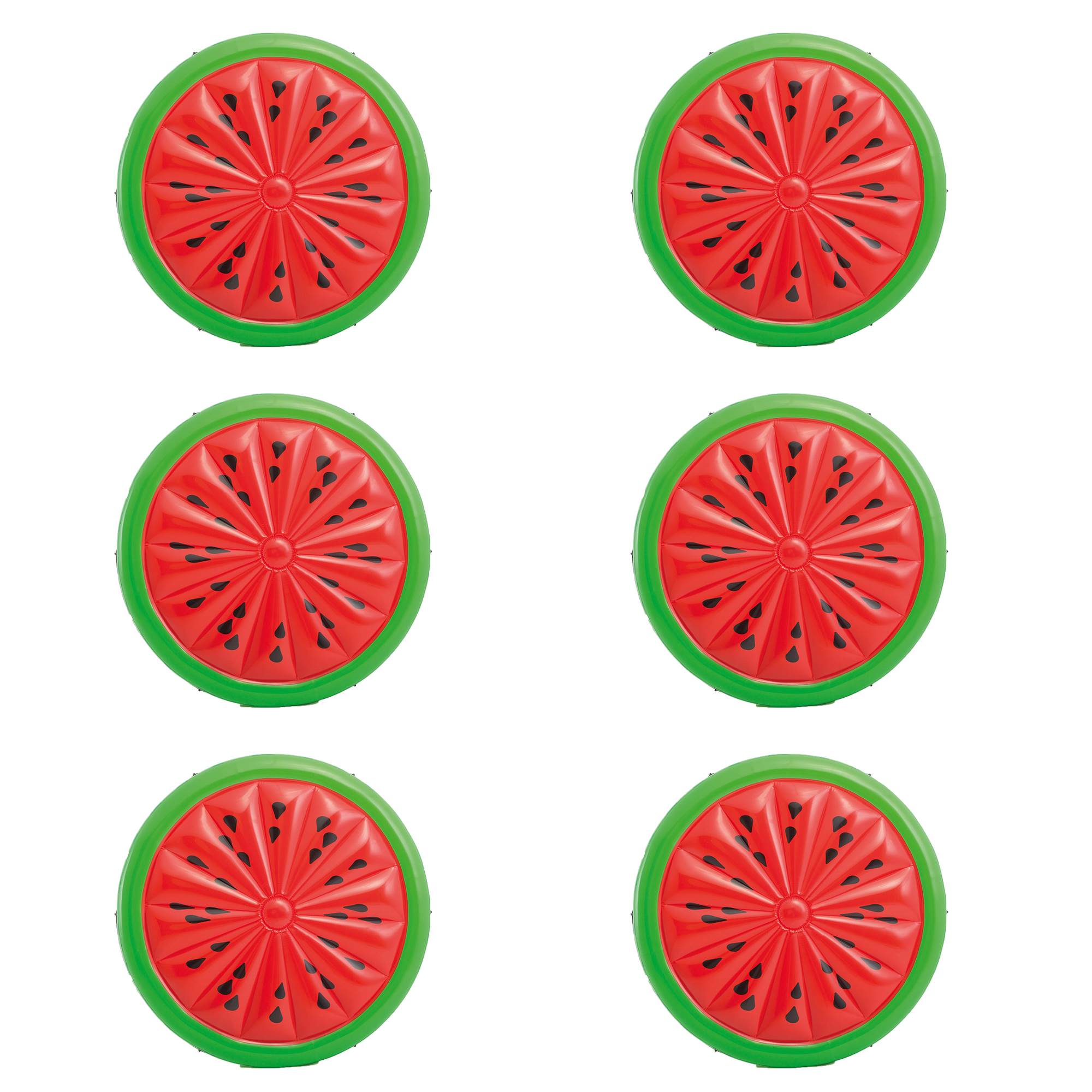 Intex Giant Inflatable 72 Inch Watermelon Island Summer Pool Float Raft (6 Pack)