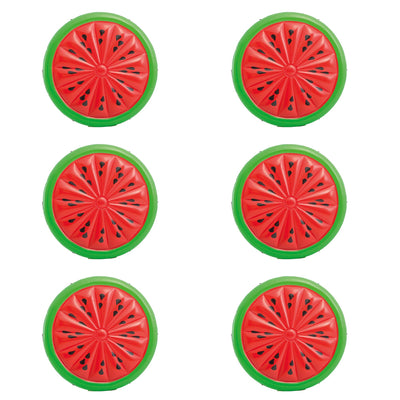 Intex Giant Inflatable 72 Inch Watermelon Island Summer Pool Float Raft (6 Pack)