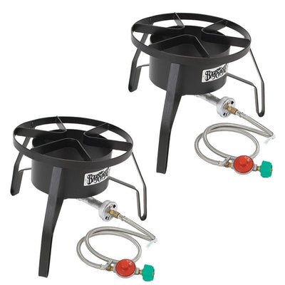 Bayou Classic High Pressure Outdoor Portable Propane Gas Burner Cooker (2 Pack)