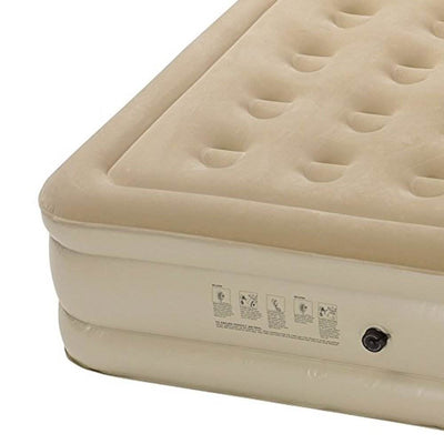 Serta Raised 15 In. Queen Size Flocked Airbed Mattress with Air Pump (2 Pack)