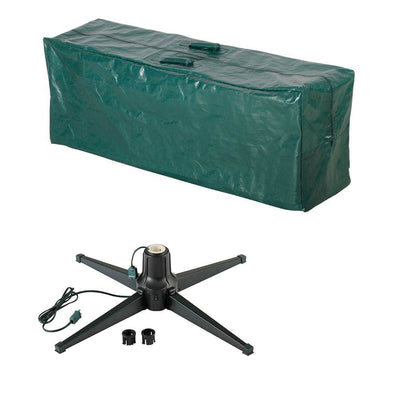 Home Heritage Christmas Tree Storage Container and Metal Rotating Tree Stand