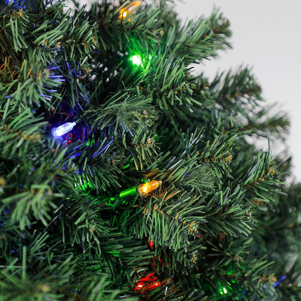 Home Heritage LED Lit Christmas Wreath and Entry Way Artificial Christmas Tree