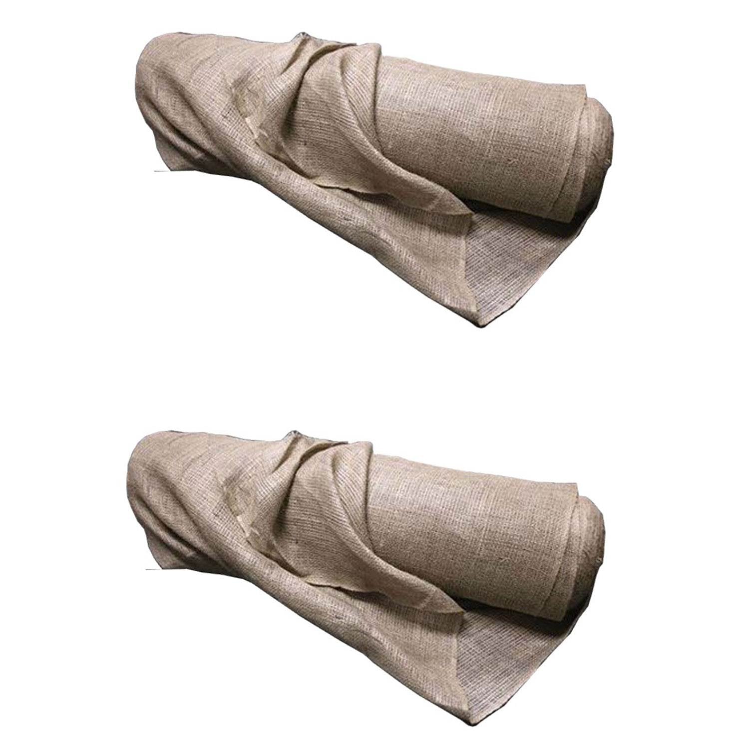 DeWitt 4 x 250' 5.5 Oz Natural Gardening Landscape Burlap Fabric Roll (2 Pack) - VMInnovations