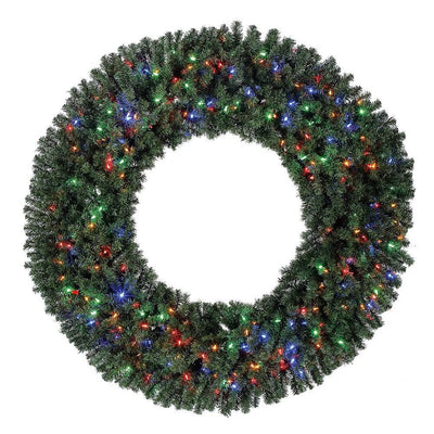 Home Heritage LED Christmas Wreath and 2 Entry Way Artificial Christmas Trees